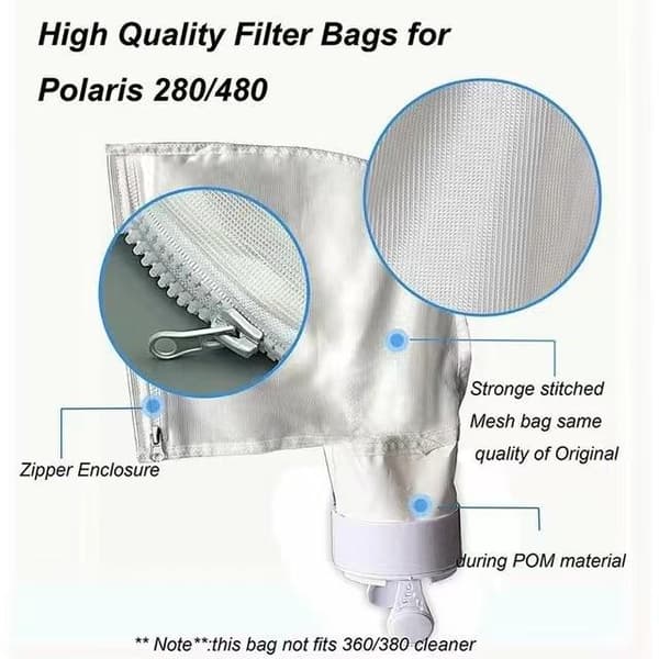 Deluxe Mesh All-Purpose Replacement Swimming Pool and Spa Vacuum Bag, White