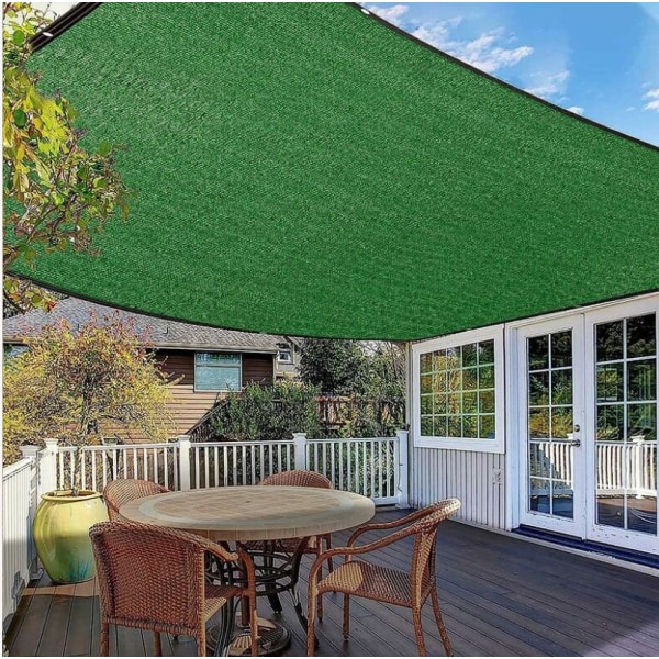 Grøn skyggenet, rektangulær skyggeklud, solsejl, skyggeklud, til terrasse, drivhus, gård (3mx3m/9,8ftx9,8ft)