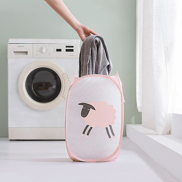 Sammenklappelig vasketøjskurv (pink)