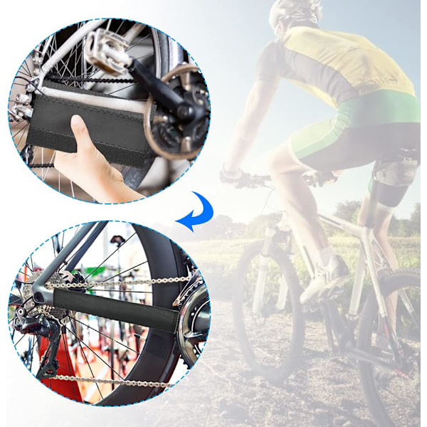 4 kpl Pyörän Runko Suojat Ketjunsuoja Ketjun Tarrat Musta MTB Runko Suoja Pyörän naarmuuntumiselta ja ruostumiselta (20 * 11 cm)
