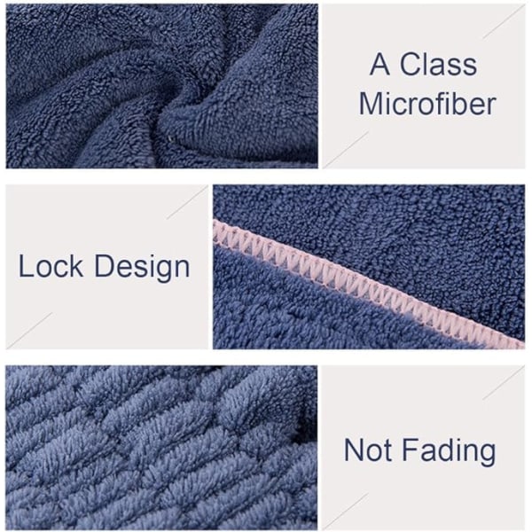 2PC Mikrofiber Hår Tørkehetter, Ekstra Myk & Ultra Absorberende, Rask Tørking