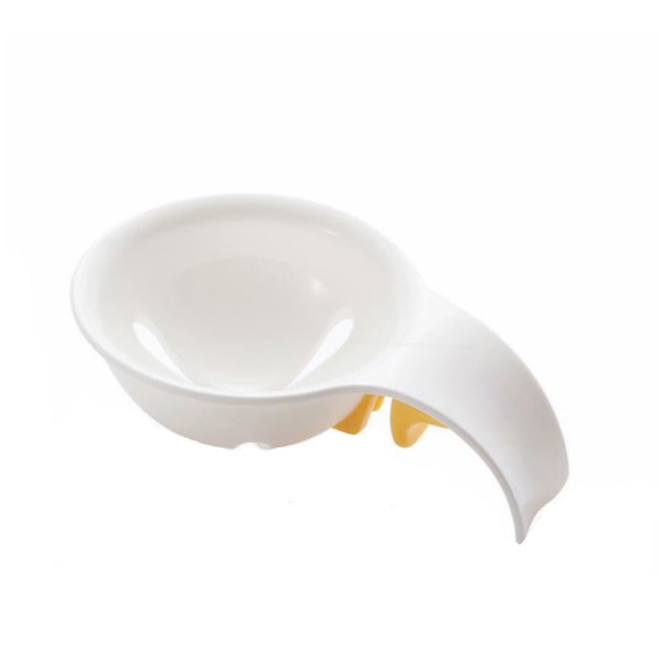 2 st Mini Vit Äggula Separator med Plast Silikonhållare Vit Äggula Separator