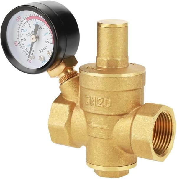 DN20 messing vanntrykkregulator justerbar reduksjon er installert foran