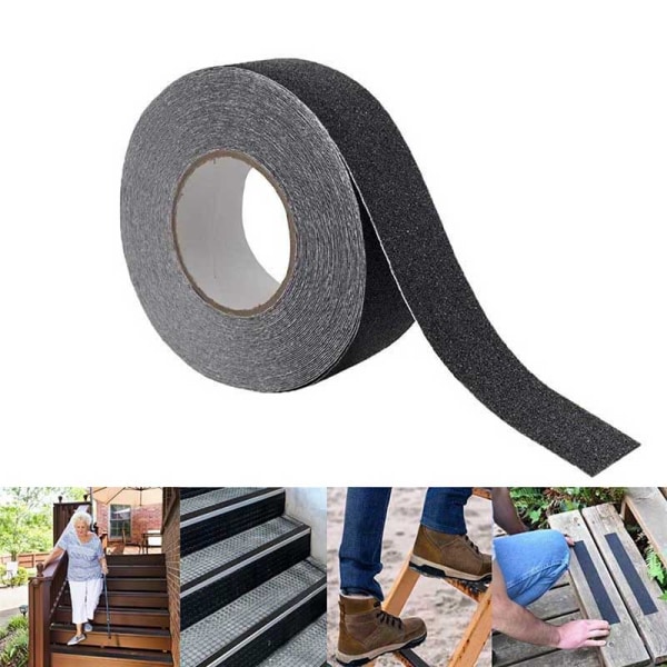 Säkerhetstejp för trappor, halkfria steg med högt grepp, 5 cm x 5 m