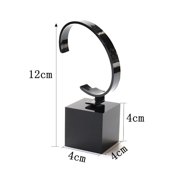 2 kpl Akryyli Kellon Näyttöjalusta Rannekkeenpidike Näyttö Koriste - Musta 4*4*12cm