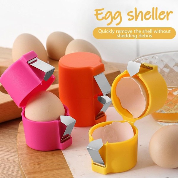 3 stk Eggeskallåpner, Rå Eggeåpner, Hardkokt Eggepisker, Hånd Eggeseparatør, Rustfritt Stål Eggeskjærer, Kjøkkenutstyr