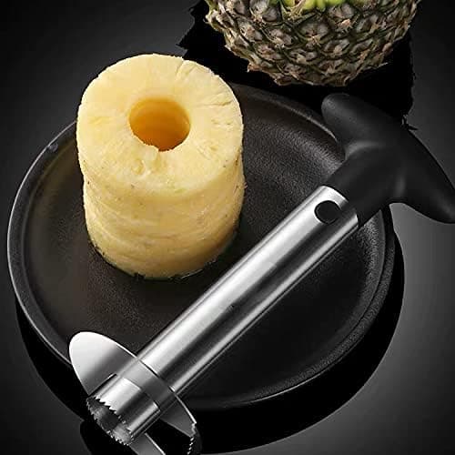 Ananas skiver i svart rustfritt stål 17*10cm