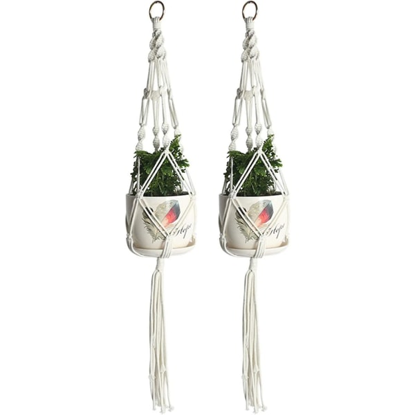 Setti 2 Macrame-kasvitelinettä, käsintehtyjä puuvillaköysiripustimia, Flow