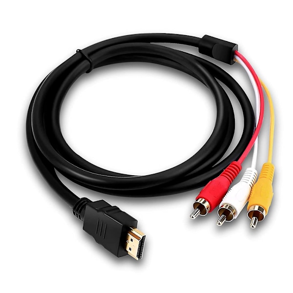 Hdmi til Rca-kabel, 1080p Hdmi til 3rca Set Top Box Hd-konverteringskabel, rød Ye