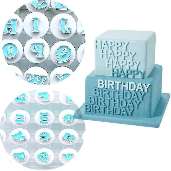 26 stk alfabetbokstaver og tall fondantkakeform, kjeksform