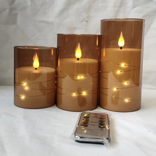LED-kynttilät 3 kpl välkkyviä liekittömiä kynttilöitä romanttiselle Ambianille