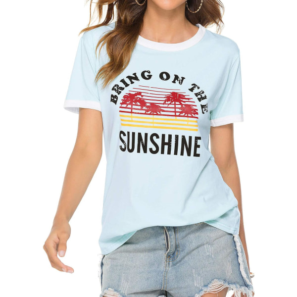 Bring On The Sunshine Grafisk Langærmet T-Shirt Dame Top Sweater,L