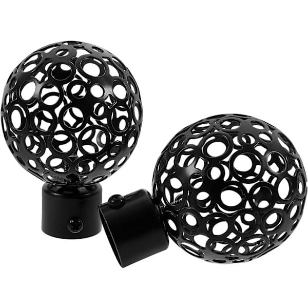 1 par aluminiumlegering gardinstangfinialer for hjemmets vindusgardin (svart)