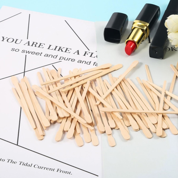 500 st Brow Wax Sticks Små vaxspatlar Applicator Trä hantverkspinnar