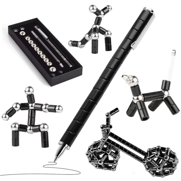 (Sort) Magnetisk magisk pen, magnetisk magnet pen, anti-tryk, m