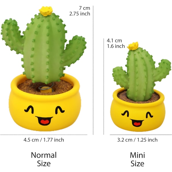 Sød lille grøn kaktusplante til skrivebordet - 4 stk. mini-potteplante-skrivebordsdekoration