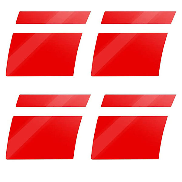 4 kpl heijastavat vinyyliautojen vanteiden tarrat, tarrat, yleismaailmalliset lisävarusteet puskuriin (punainen)
