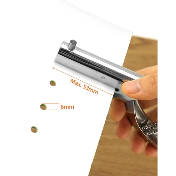 6mm Enkelt Hulstans - Robust Stans til Papir, Kort og PVC, med Stanskapacitet op til 2mm (20 Ark)