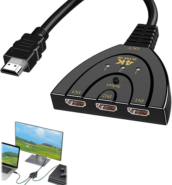 HDMI Switch 3 Ports HDMI Splitter Kabel - HDMI Kabel Switch