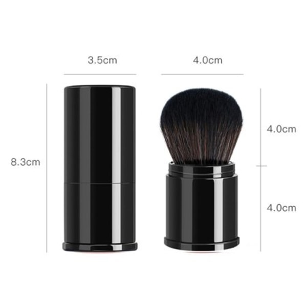 Makeupborstar Retractable Powder Foundation Face Loose Brush (Svart)