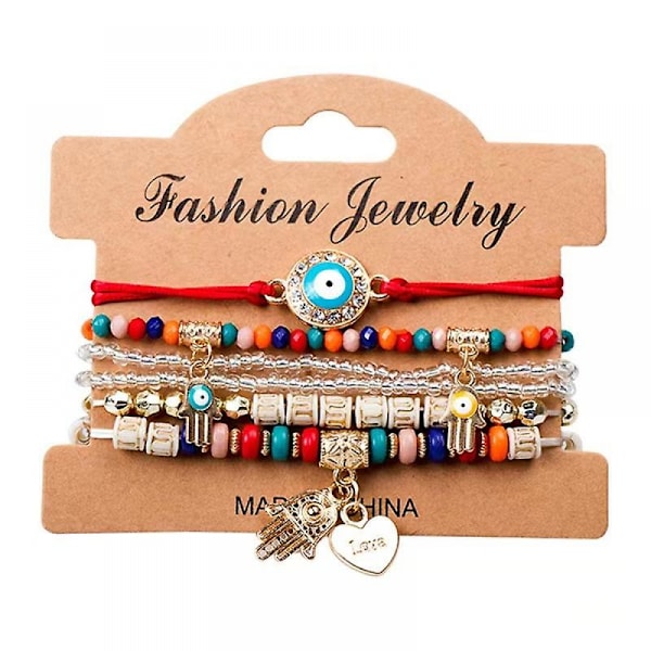 Bracelet-Fine jewelryMystical Evil Eye Bracelet with Multi-Layer Beads