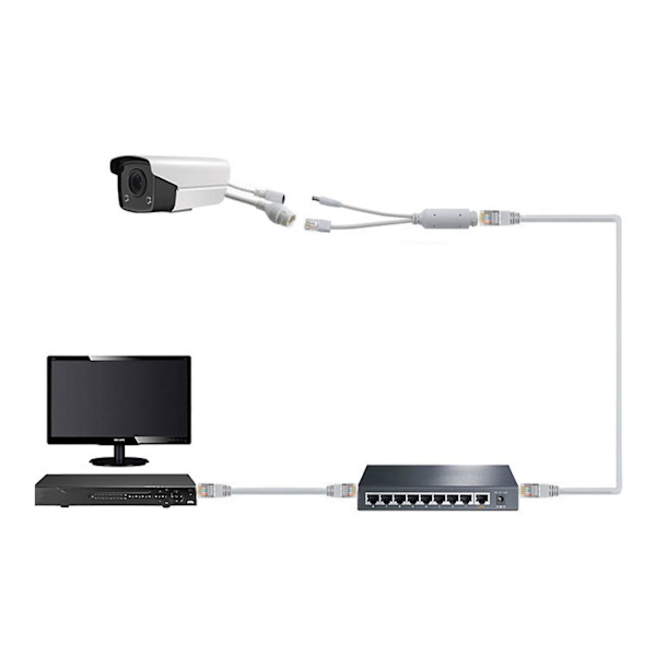 Aktiv 48v till 12v vattentät poe-splitter, Ieee 802.3af kompatibel 10/100mbp