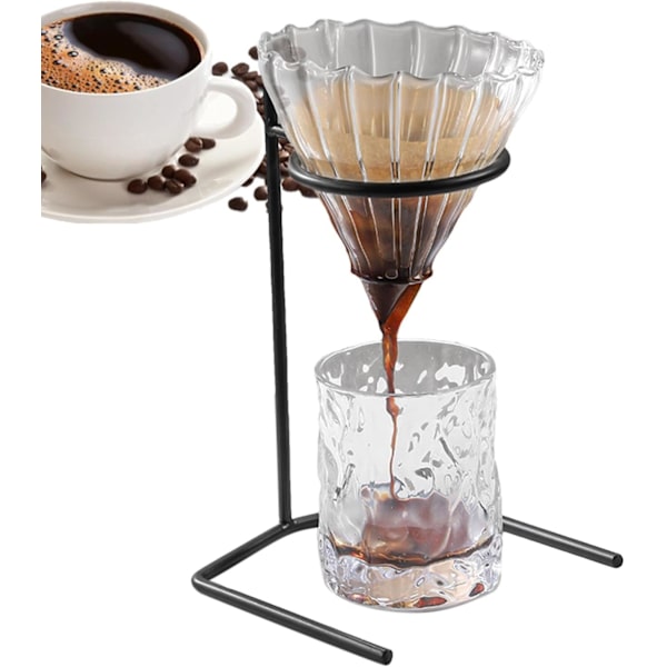 Kaffestativ - Kaffefilterhållare | Metalldroppfilterhållare - Minimalistisk Vattendroppstativ - Handdropphållare - Kaffedropp med Bas