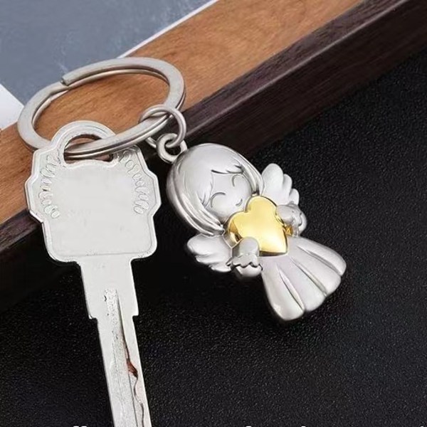 Onnekas suojelusenkeli avaimenperä sydänenkeliriipuksella, sopii kokeisiin tai autoon, sopii lahjaksi vaimolle, tyttöystävälle, kollegoille