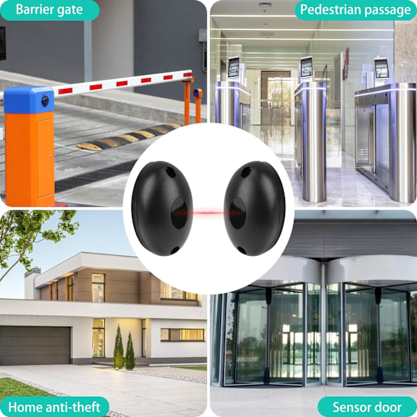 Par af universelle infrarøde fotoceller 12/24V AC/DC, universelle infrarøde sikkerhedssensorer til automatiske porte og garager, kompatible med forskellige tilbehør