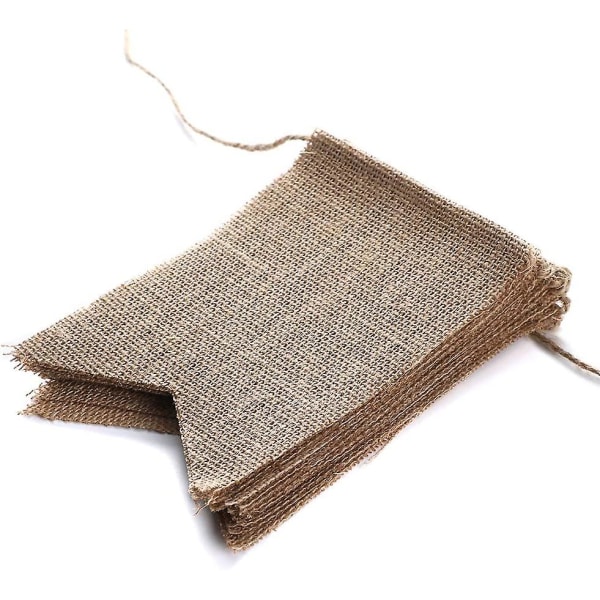 15 stk. Burlap Vimpler, Perfekt Trekantet Flag Diy Dekoration Til Bryllup,