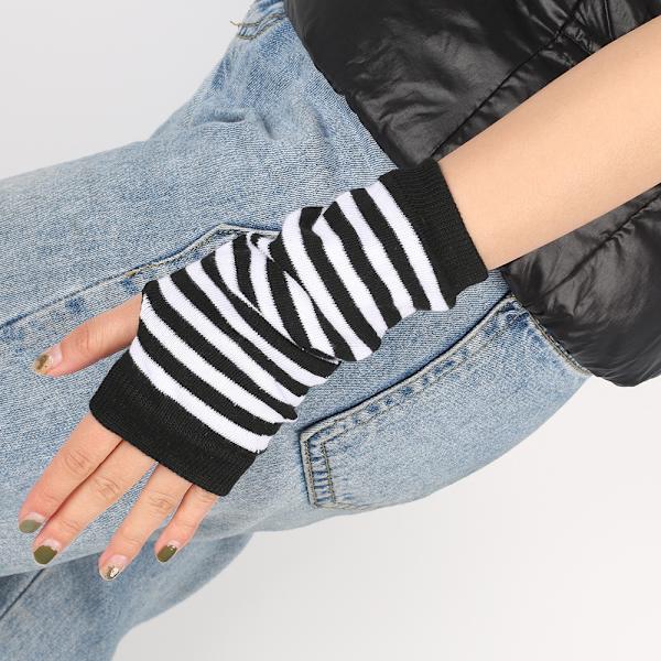 Par Fingerløse Håndledsvanter med Tommelhul Unisex Varme Vanter (Farvesæt 1), 19*8.5CM