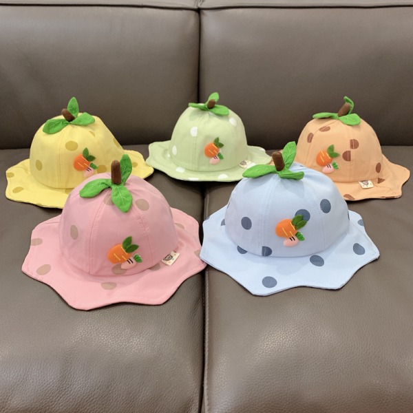 Baby Girls Hatter Myk Bomull Solhatt Tak Baseball Cap Solhatt Beret, gul,