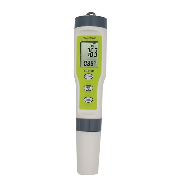 Digital pH-meter - Stor, Vandtæt Pen - Vandkvalitetstester - 4 i 1 med Automatisk Kalibreringsfunktion - 0-14 pH-område Tester Kit