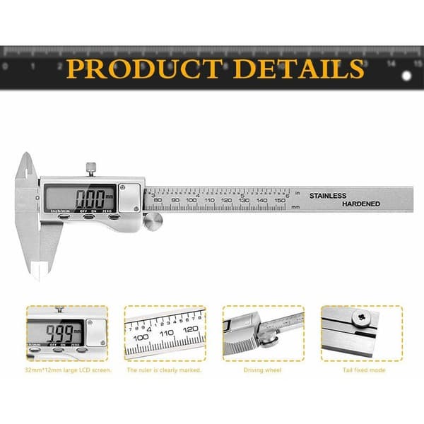 Digital Vernier Caliper - Professionel Digital Caliper 150mm Vernier Caliper