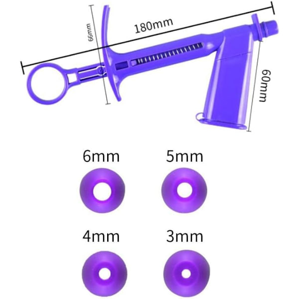Ruluti plastperleapplikator, kakeperleballongapplikator for kakesukker