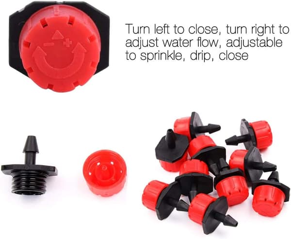 100 st justerbara bevattningssprinklers mikroflödes droppbevattningssystem kit