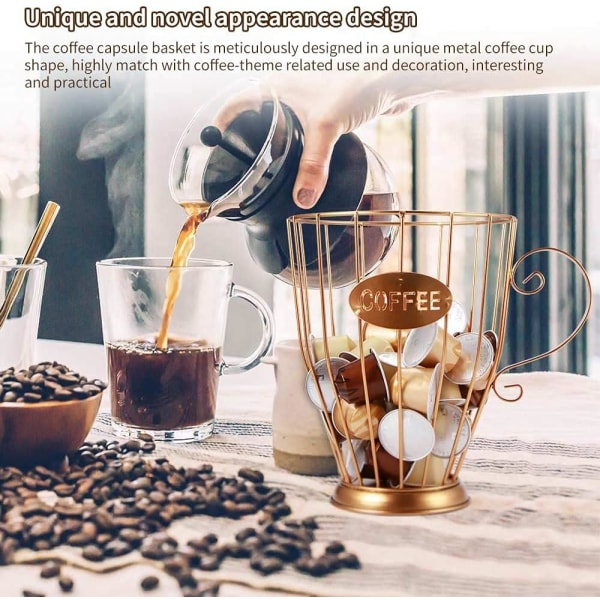 Kaffekapselkorg, Kaffeepad-Organizer, Original Design Kaffeekapselhalter, K-Cup-Halter, Vintage Kaffeepad-Organizer für