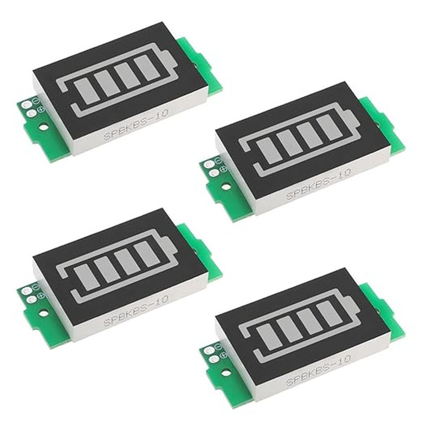 4 Stycken Batterikapacitetsindikator Modul 3-34V Batteriladdningsindikator Modul 5mA Kompatibel med 1S 2S 3S 4S 5S 6S 7S 8S