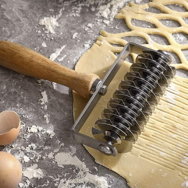 Pizza- og kakerulle i rustfritt stål - for deig til pizza, kaker og bakverk