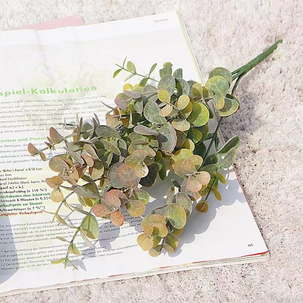Kunstige eukalyptusblade, 6 grene af eukalyptusguirlande stilke