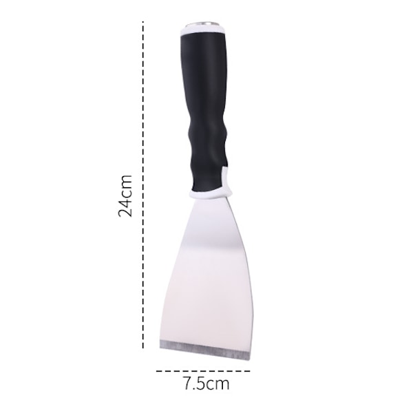 Solid skrapa med böjd blad, mjukt grepp med plats för förlängningsstång och slagspets, 7,62 cm