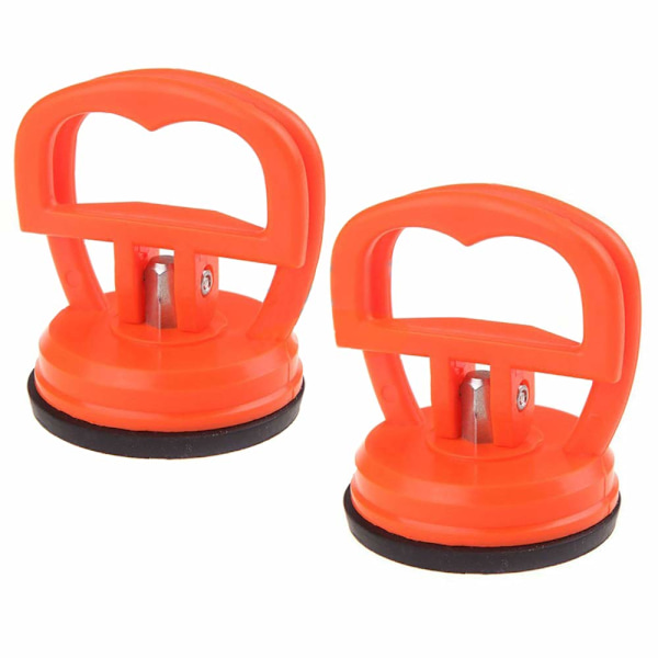 Sugkoppsset med 2 stycken, för karossarbete, kakel, fönster, mini-sugkoppar för mobilreparation, orange