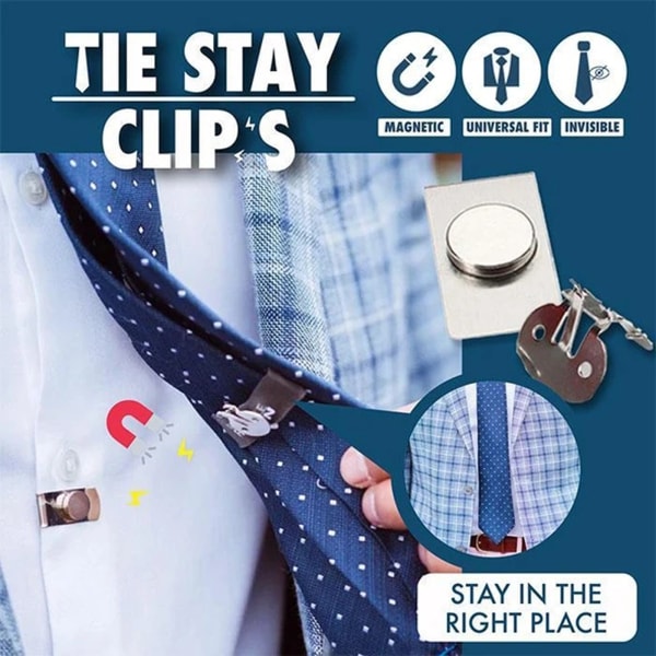 Magnetisk slips Stay Slidbestandig usynlig slips Stay skjorte slipseclips Portabl