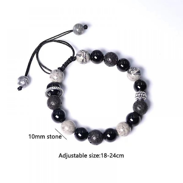 Bracelet-Fine jewelryHigh-End Obsidian Wristband - Unisex Style