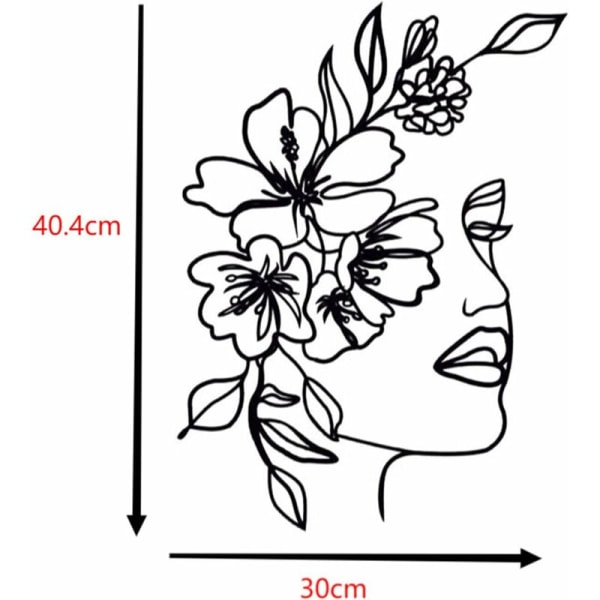 Abstrakt metallveggkunst kvinne minimalistisk silhuett dekorativ smijern