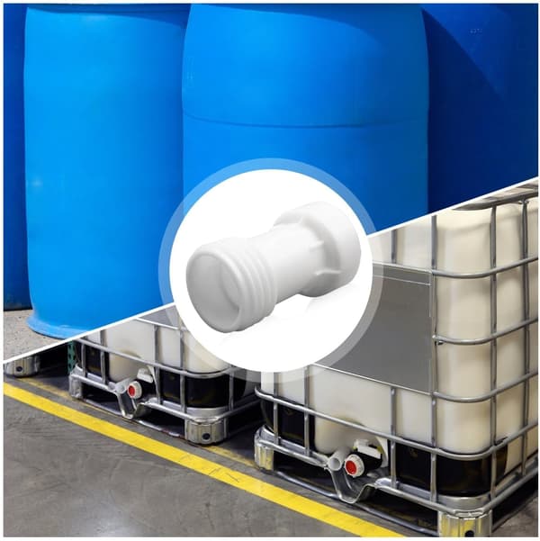 IBC tank tilbehør, adapter IBC S60 x 6 forlengelse 60mm tankventil plast