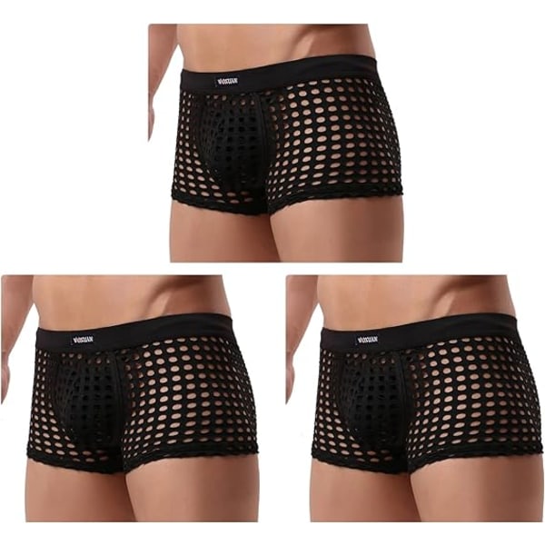 Sexiga underkläder för män Andningsbara mesh boxershorts kalsonger 3 st xl