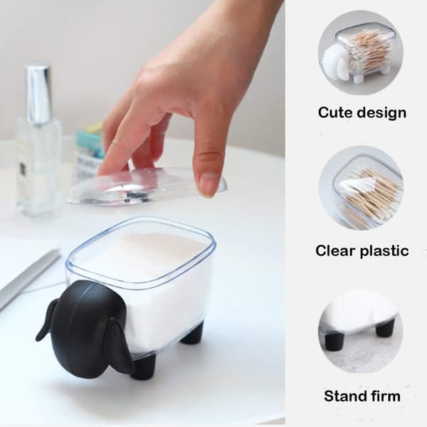 2 stk. Holder Dispenser, Akryl Bomuldsholder, Beholdere Opbevaring Orga