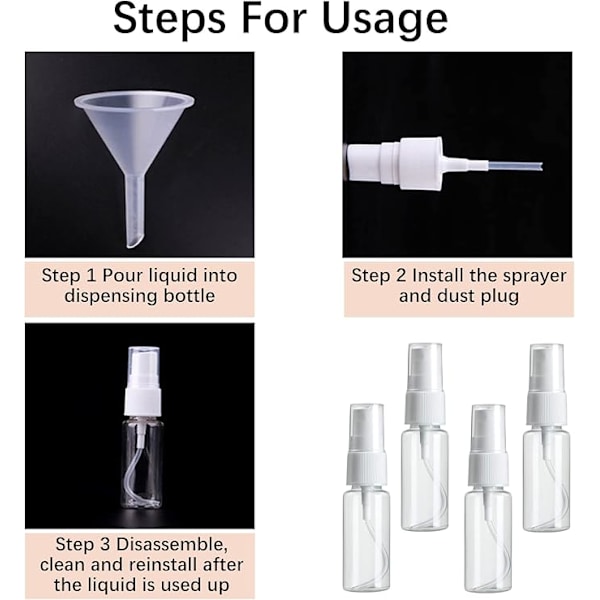 Tomma sprayflaskor, 5 stycken 20 ml sprayflaskor, transparenta tomma sprayflaskor, kosmetiska sprayflaskor, tomma sprayflaskor, tomma flaskor och spray