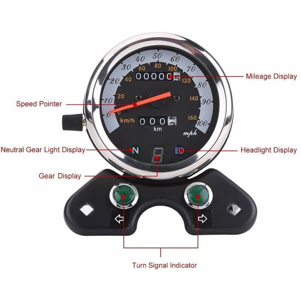 -Universal Motorcykel Speedometer Dobbelt Odometer Speedo Speedometer Digital